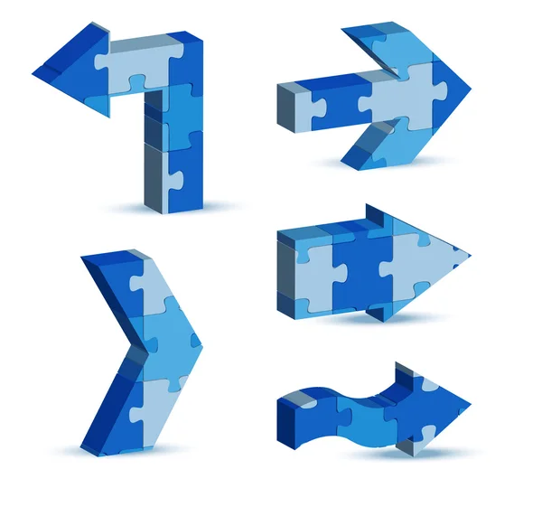 Arrow icon in puzzle — Stock Vector