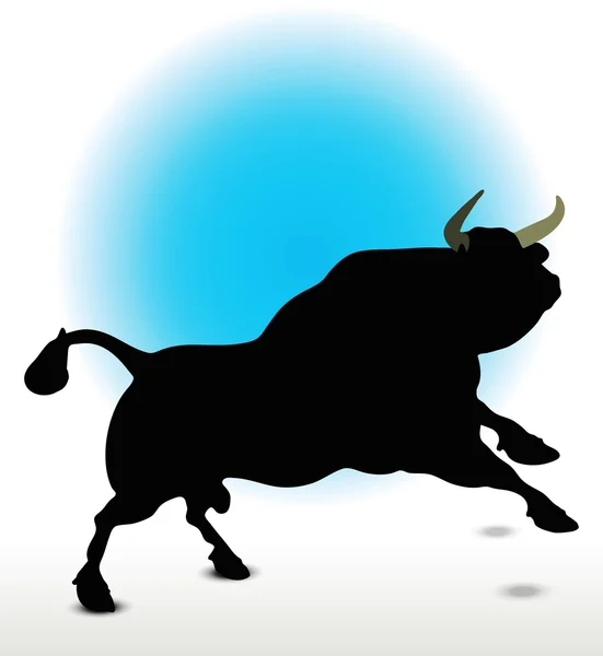 Silhouette Bull — Vettoriale Stock