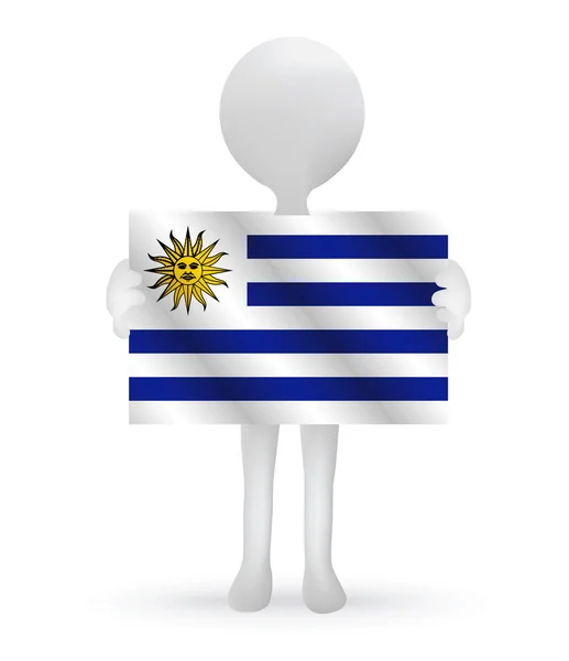 3-й человек с флагом Уругвая — стоковый вектор