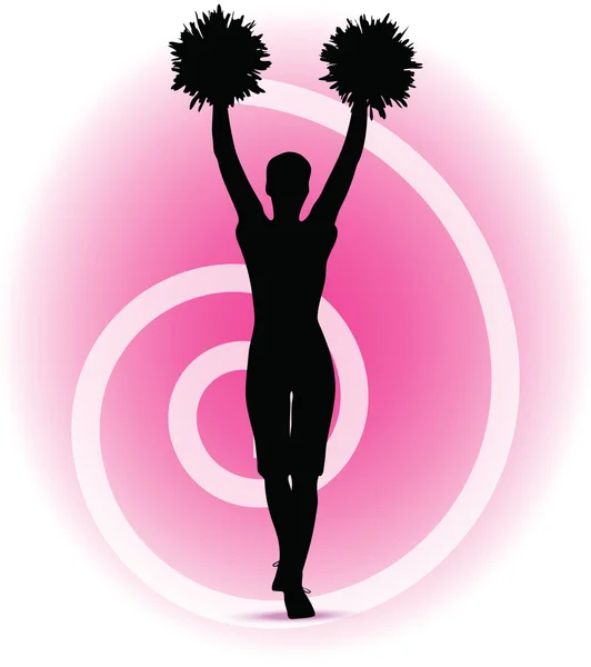 Flippige Cheerleader-Silhouette — Stockvektor