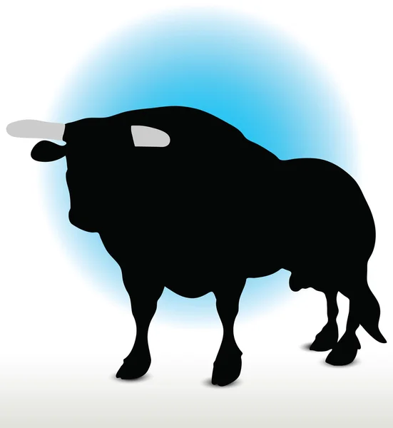 Silhouette Bull — Vettoriale Stock