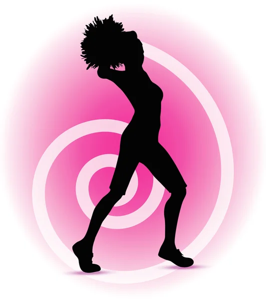 Funky cheerleader silhouette — Wektor stockowy