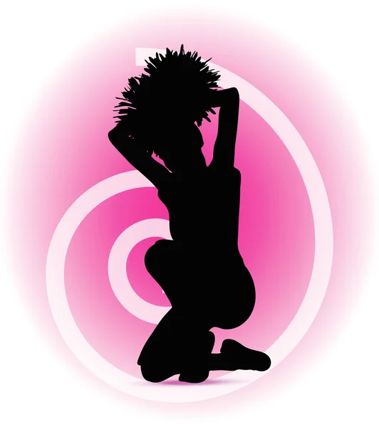 Funky cheerleader silhouette — Wektor stockowy