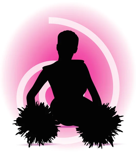Funky cheerleader silhouette — Wektor stockowy