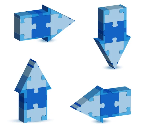 Ikona šipky v puzzle — Stockový vektor