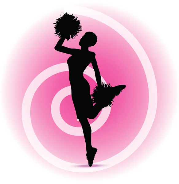 Funky cheerleader silhouette — Wektor stockowy