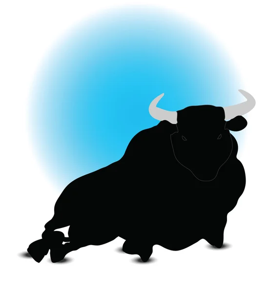 Silhouette Bull — Vettoriale Stock