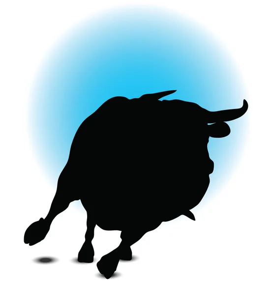 Silhouette Bull — Vettoriale Stock