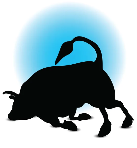 Silhouette Bull — Vettoriale Stock