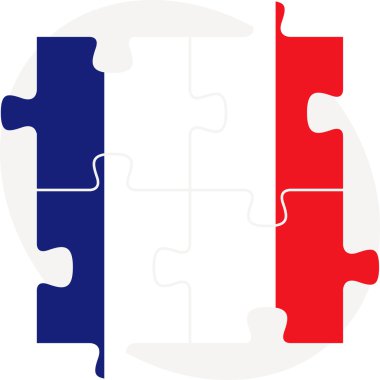 bayrak beyaz zemin üzerine izole bulmaca Fransız