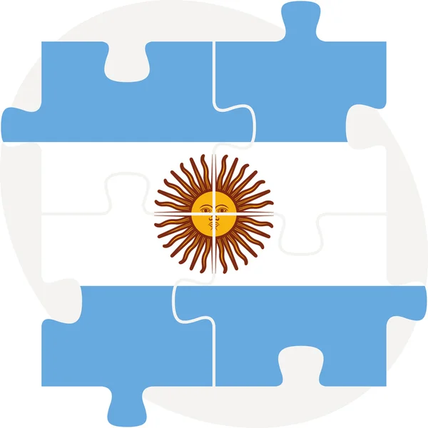 Bandeira argentina no quebra-cabeça — Vetor de Stock