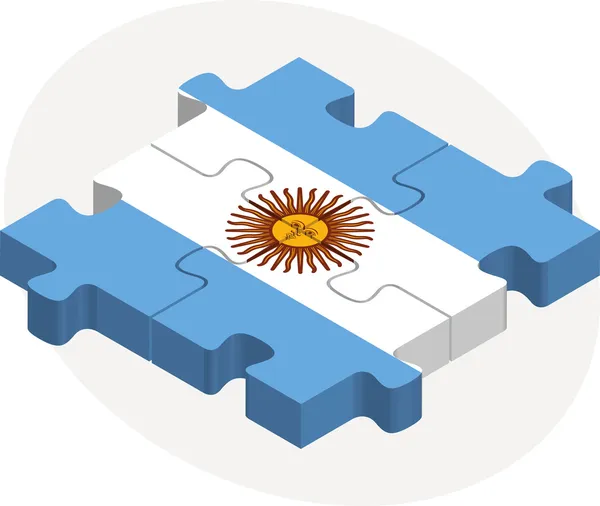 Drapeau argentin dans le puzzle — Image vectorielle