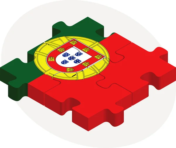 葡萄牙国旗在拼图 — 图库矢量图片