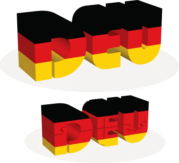 Bandera Alemana en puzzle aislado sobre fondo blanco — Vector de stock