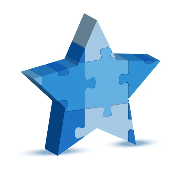 Icône étoile dans le puzzle — Image vectorielle