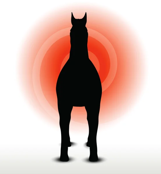 Horse silhouette in standing still position — Stock Vector