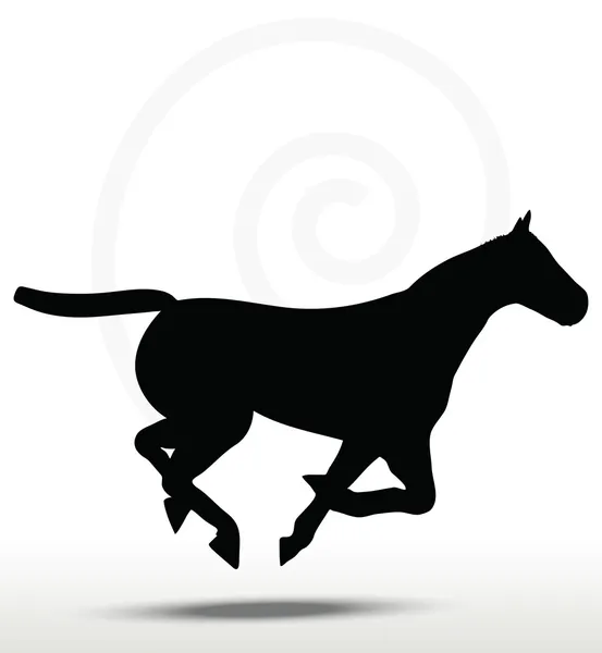 Horse silhouette in running position — Stock Vector