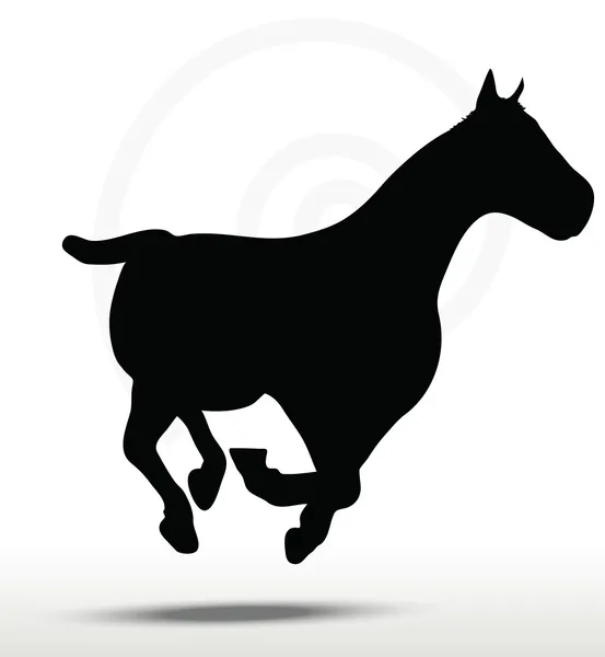 Silhouette cavallo in posizione di corsa — Vettoriale Stock