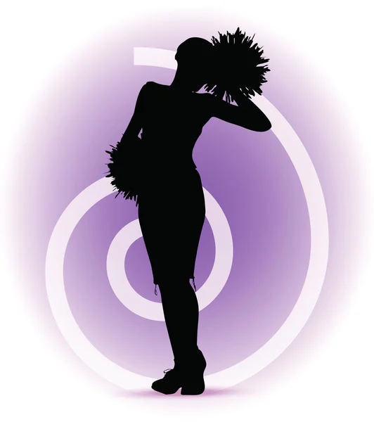 Funky cheerleader silhouet — Stockvector