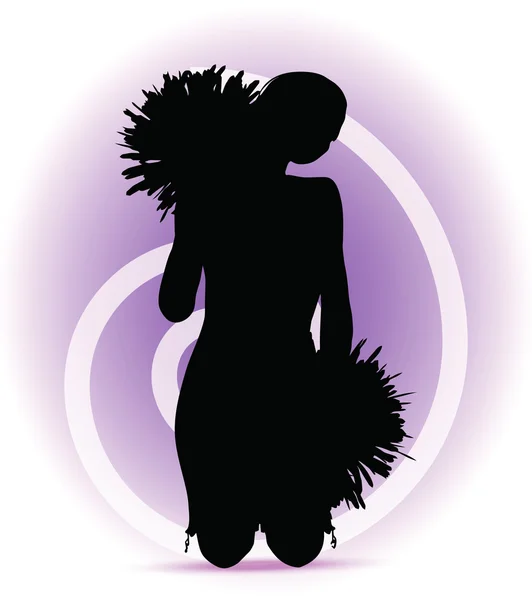 Flippige Cheerleader-Silhouette — Stockvektor