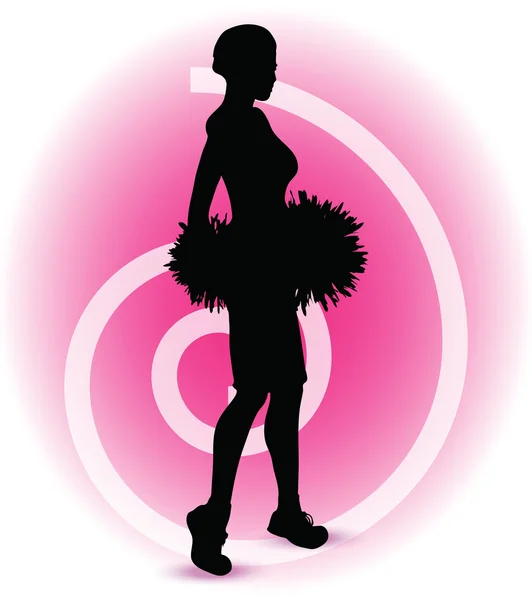 Flippige Cheerleader-Silhouette — Stockvektor