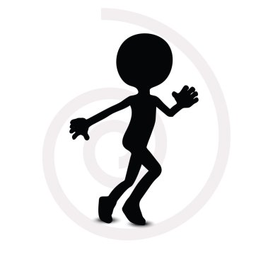 3d man in running pose clipart
