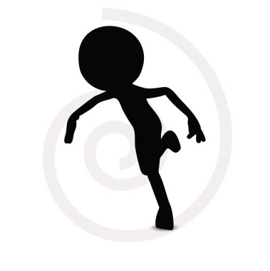 3d man in running pose clipart