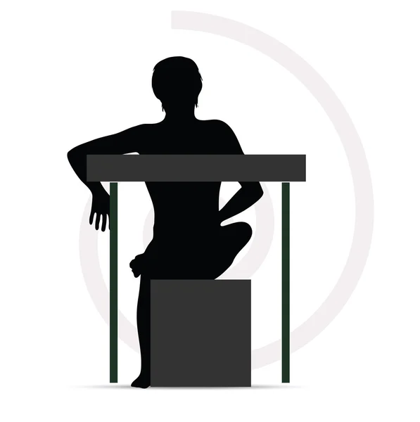 Man silhouet op sofa — Stockvector