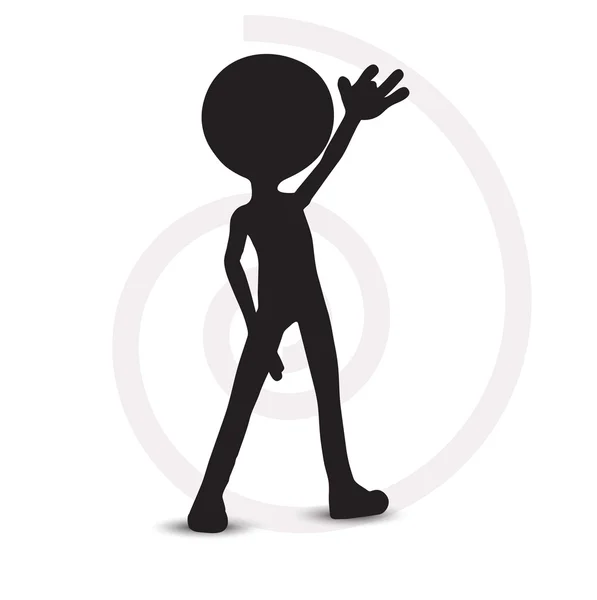 3d man with one hand raised — Stock Vector