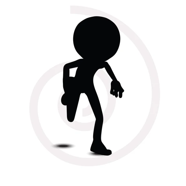 3d man in running pose — Stock Vector