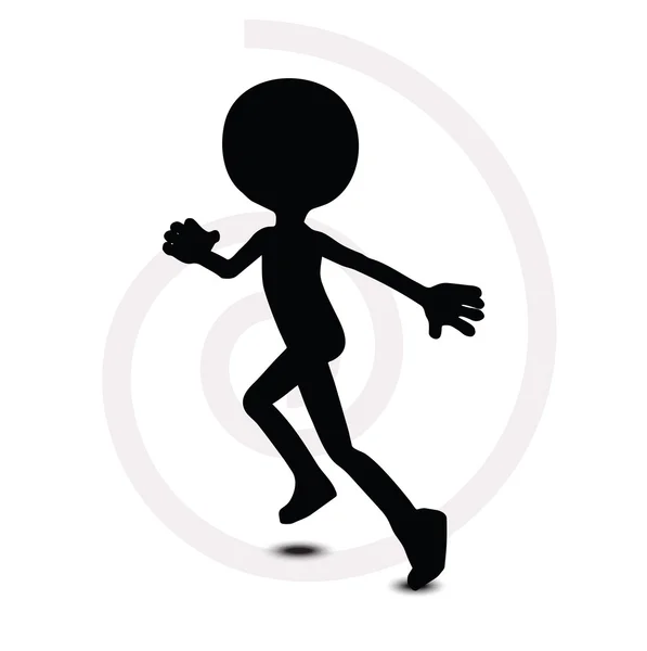3D άνθρωπος στο τρέξιμο πόζα — Διανυσματικό Αρχείο