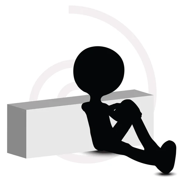 3D muž sedící pozice — Stockový vektor