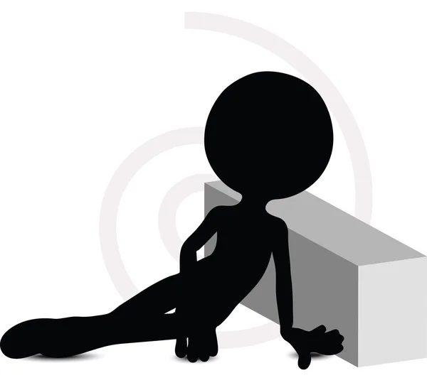 3d man in sitting pose — Stock Vector
