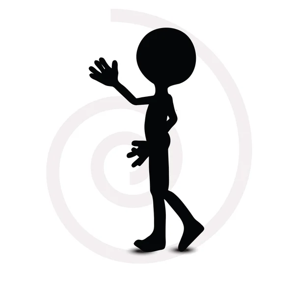 3D man in wandelen pose — Stockvector