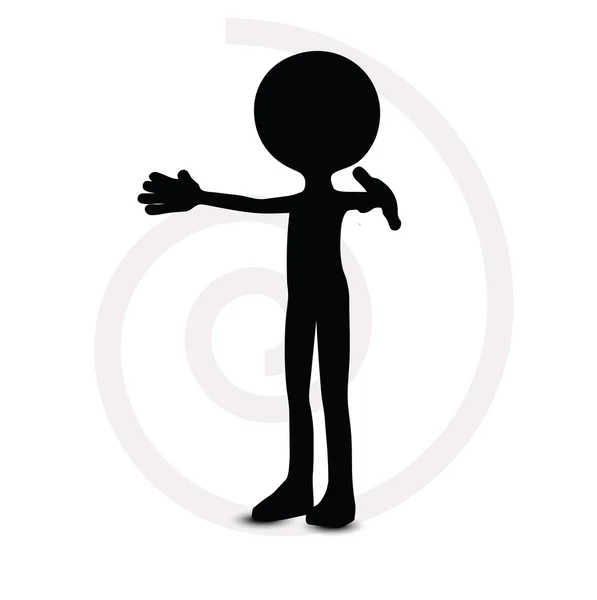 3d hombre en cero pose — Vector de stock