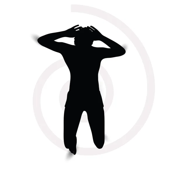Silhouette egy férfi fekve — Stock Vector