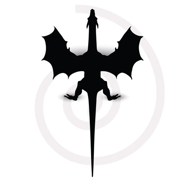 Dragon silhouet — Stockvector