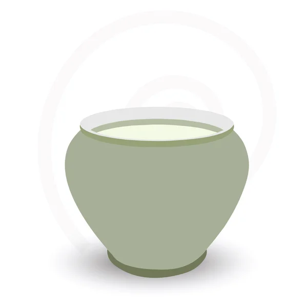 Зеленая чаша изолирована на белом — стоковый вектор