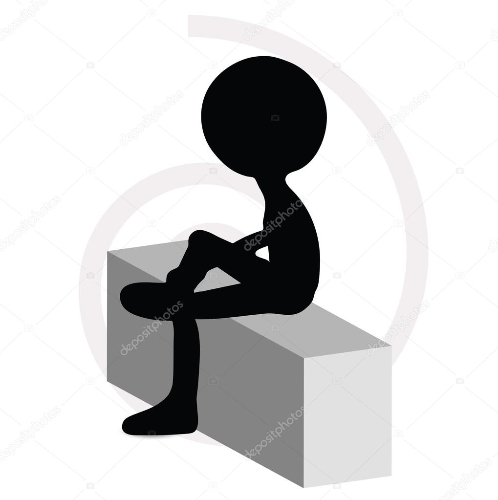 3d man in sitting pose