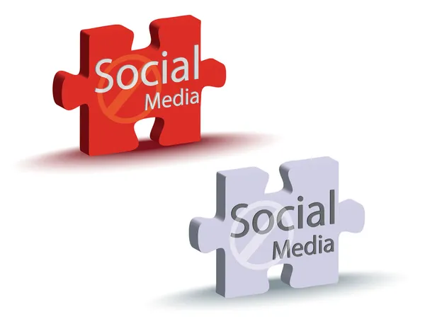 Social media puzzle — Stock Vector