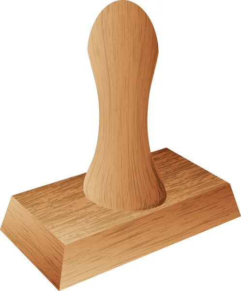 Stempel mit Holzstruktur auf weißem Hintergrund — Stockvektor