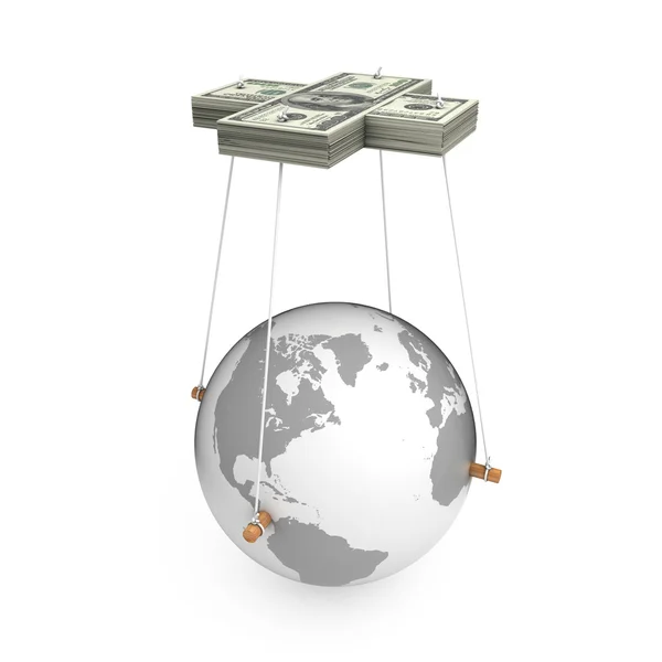 Money manipulate earth — Stock Photo, Image