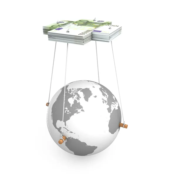 Money manipulate earth — Stock Photo, Image