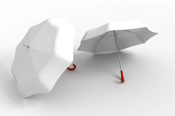 Белые зонтики — стоковое фото