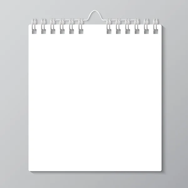 Ημερολόγιο κενό τοίχο με ελατήριο — Διανυσματικό Αρχείο