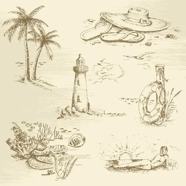 elle çizilmiş yaz saati çizimi