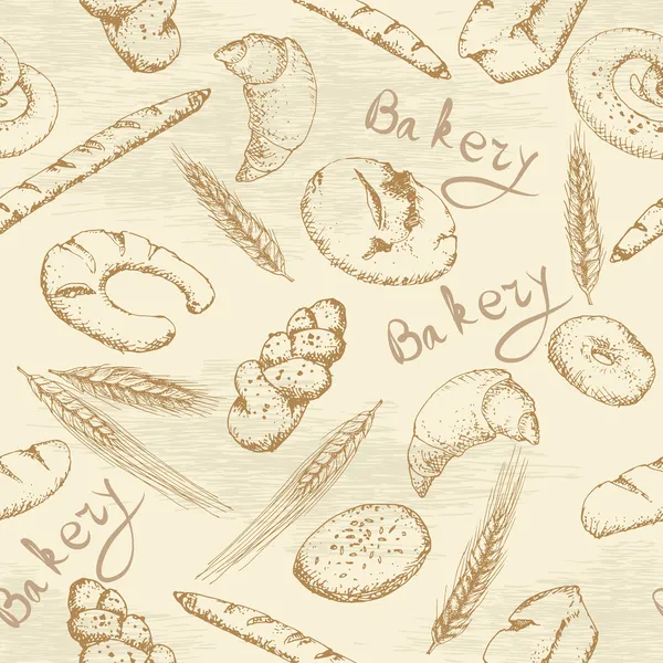 Modèle sans couture boulangerie — Image vectorielle