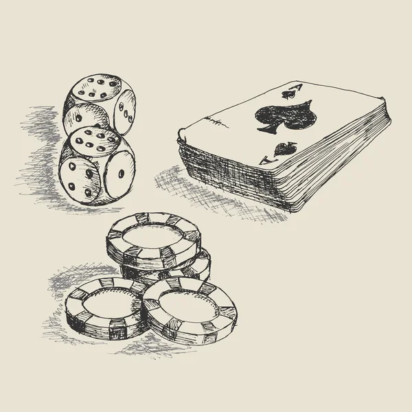 Τα τυχερά παιχνίδια σκίτσο — Διανυσματικό Αρχείο