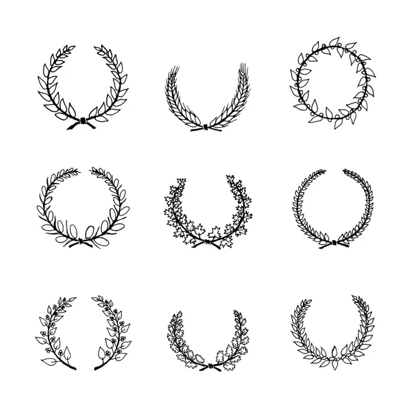 Garras circulares de laurel — Vector de stock
