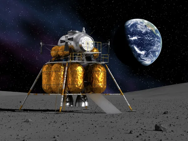 Ay'da Lunar lander — Stok fotoğraf